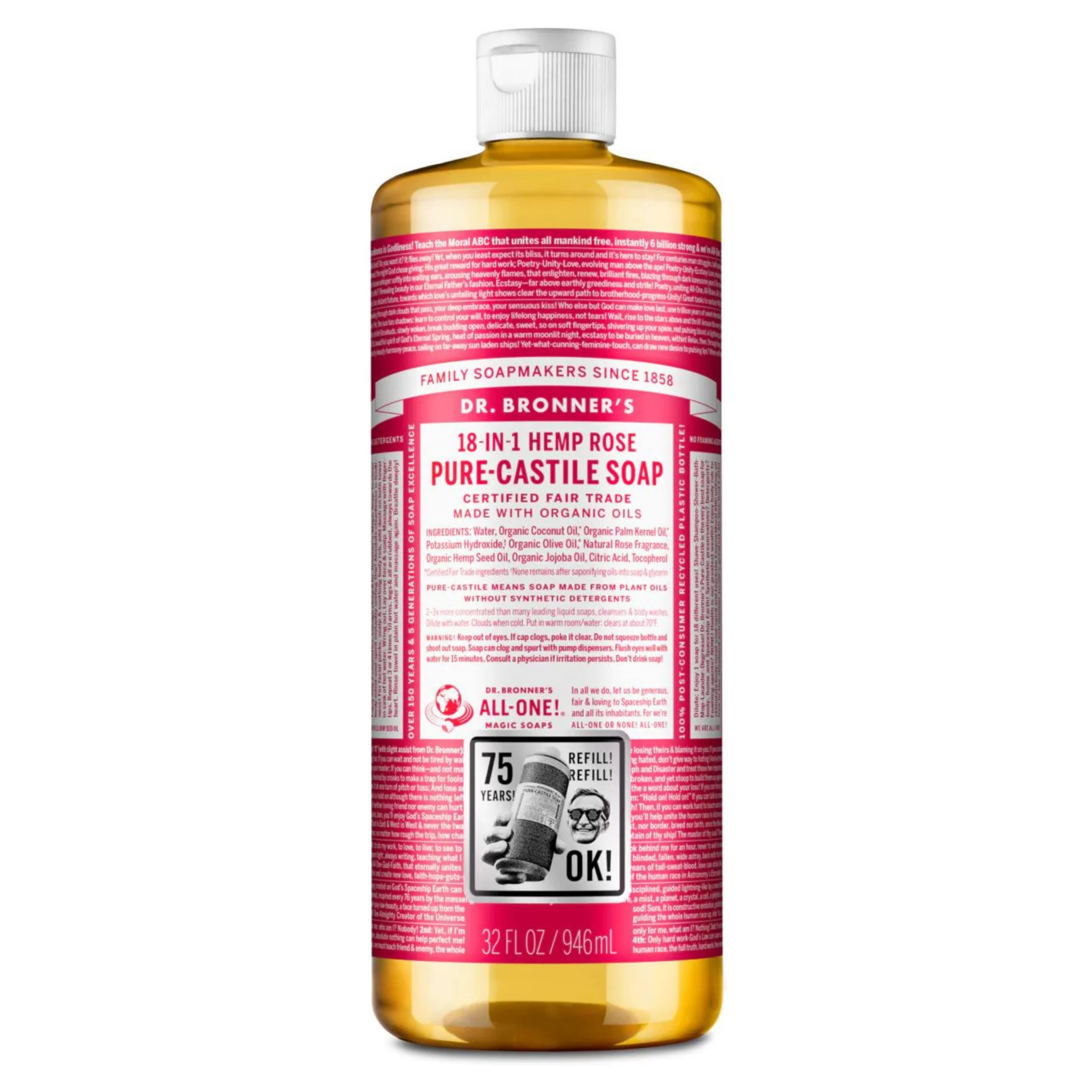 Dr. Bronner's Castile Soap Rose - Image 3