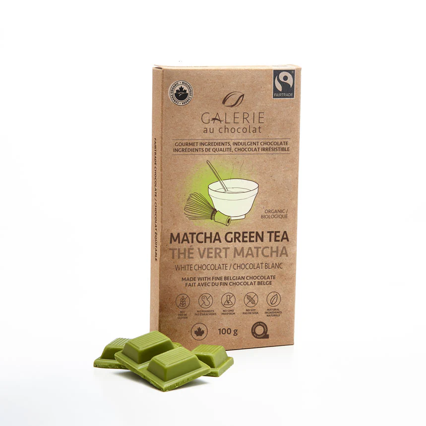 Galerie Au Chocolat Organic Matcha White Chocolate Bar 100g