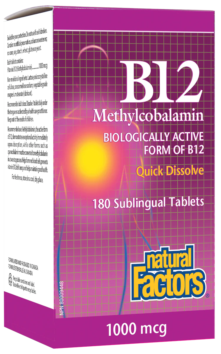 Natural Factors B12 Methylcobalamin 1000mcg - Image 2