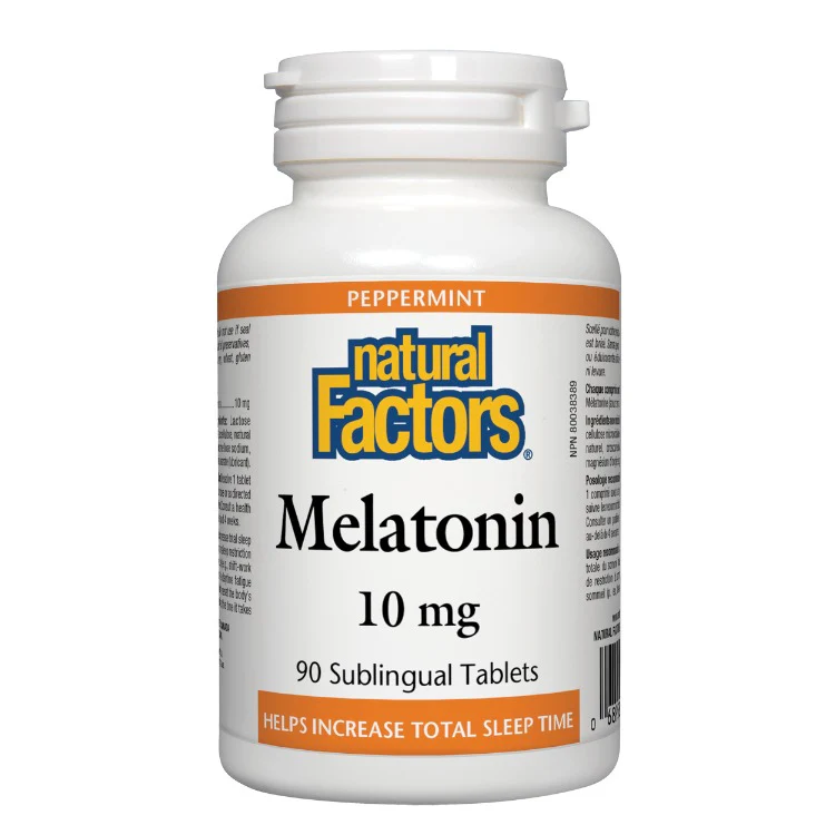 Natural Factors Melatonin 10mg Peppermint 90 Tabs