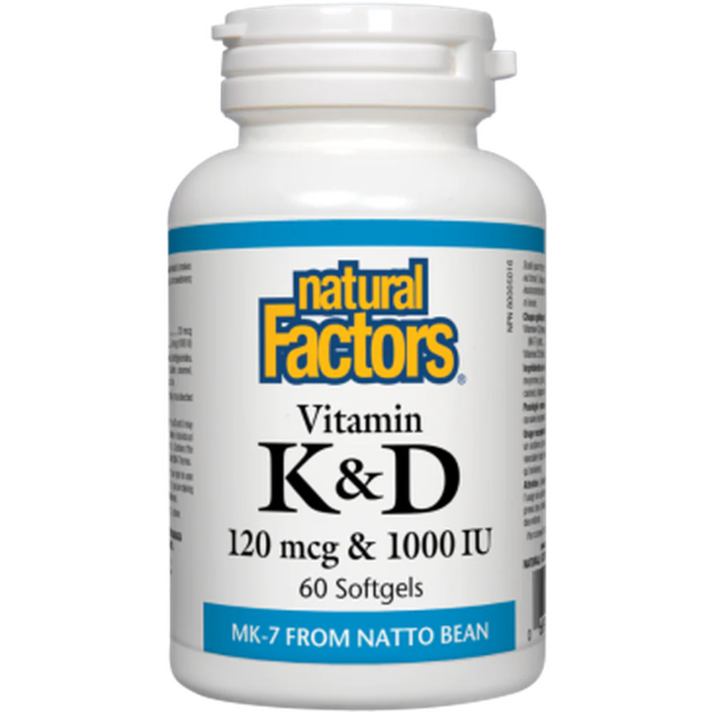 Natural Factors Vitamin K & D 60sgs