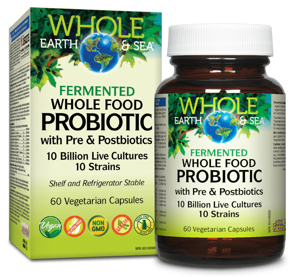 Natural Factors Whole Earth & Sea Fermented Whole Food Probiotic 60 VCaps
