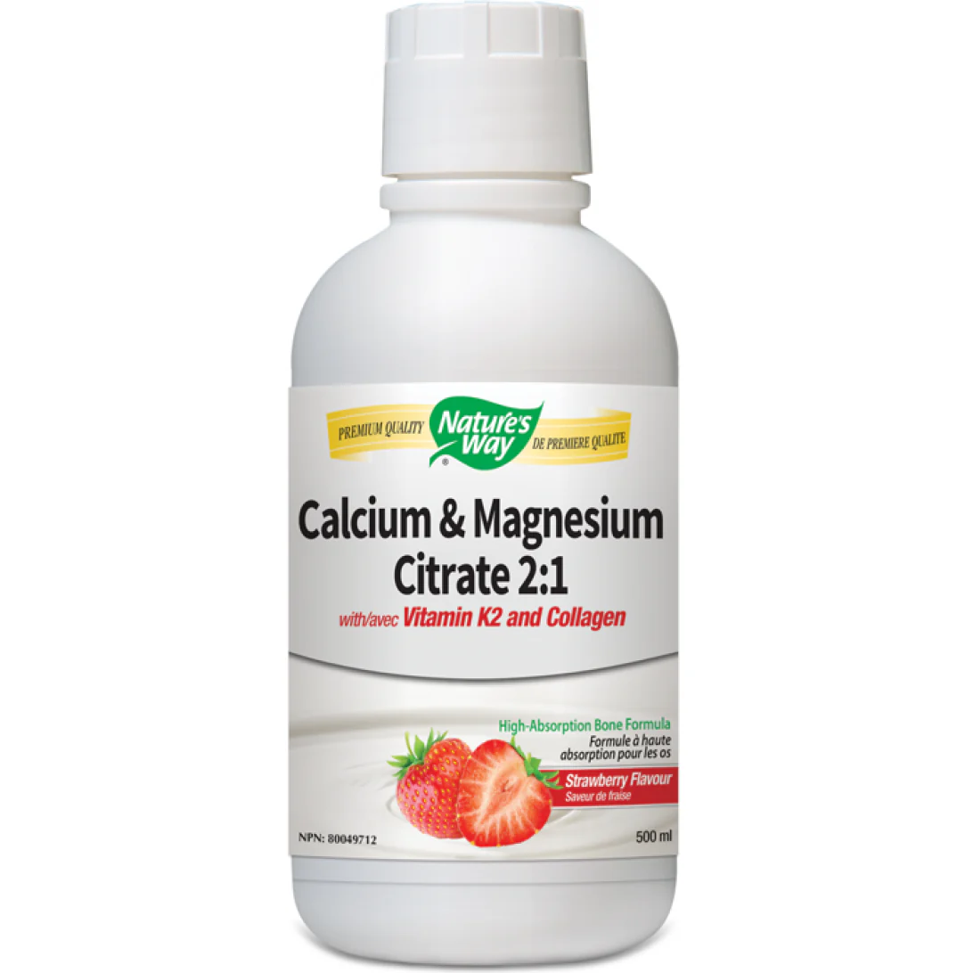 Nature's Way Calcium Magnesium Citrate 2:1 Strawberry 500ml