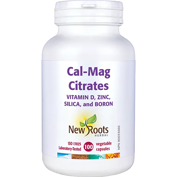 New Roots Cal-Mag Citrates Vitamin D, Zinc, Silica, and Boron