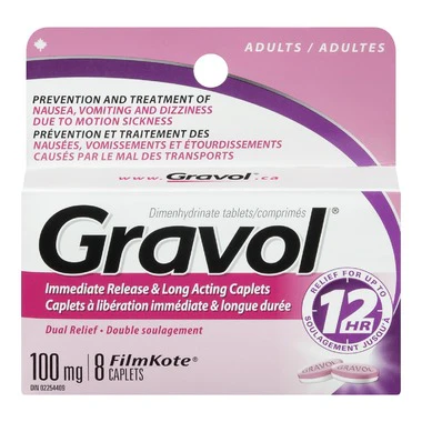 OTC Gravol Immediate Release & Long-Acting 8 Caps