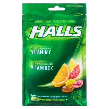 OTC Halls Vitamin C Assorted 30 Lozs