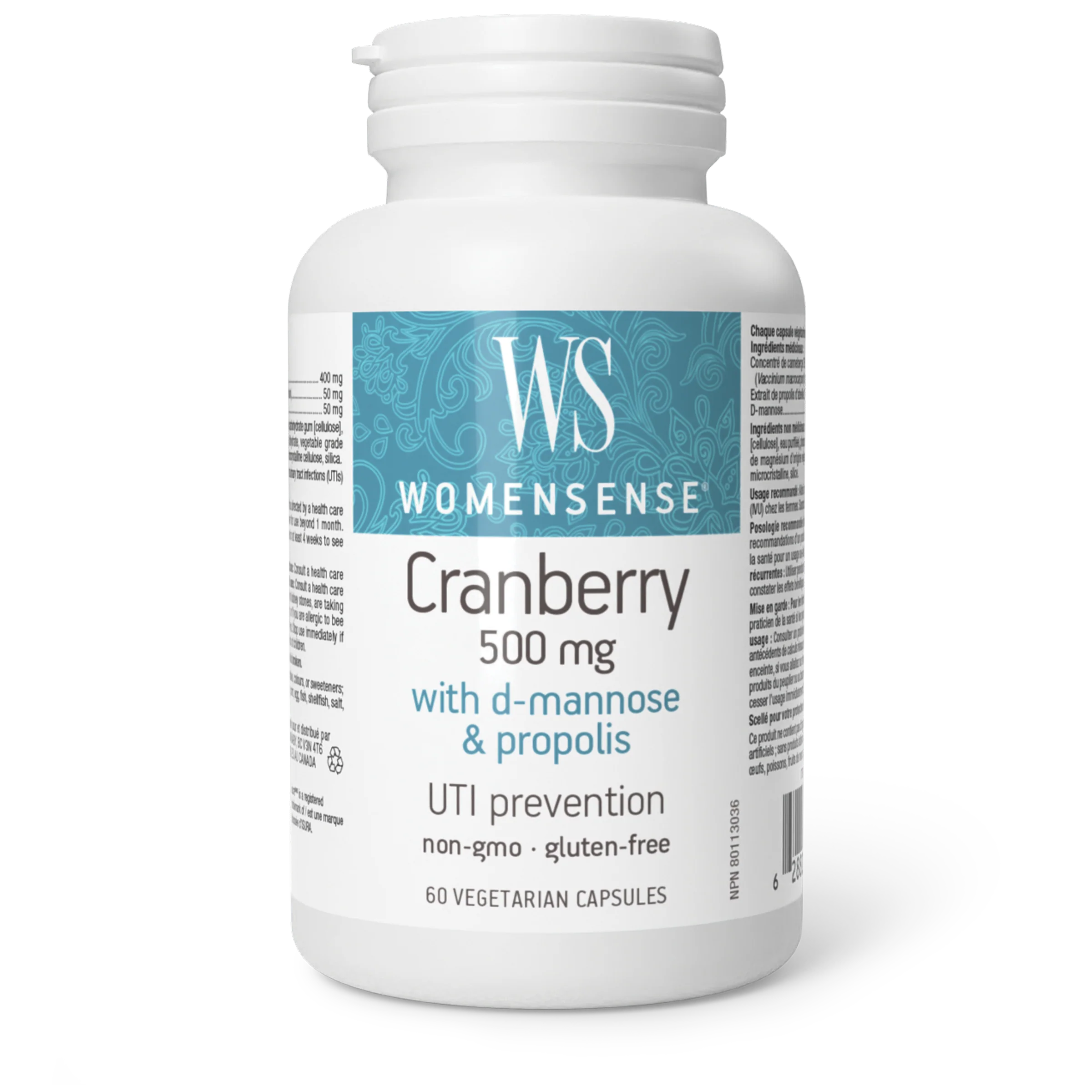 Womensense Cranberry 500 Mg With D-Mannose & Propolis 60 Vegetarian Capsules